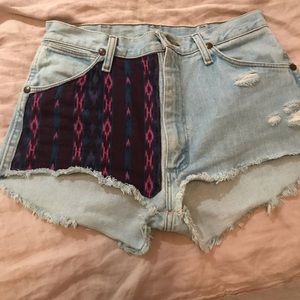 Vintage handmade wrangler jean shorts